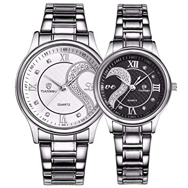 Valentine's Romantic His and Hers Quartz Analog Wrist Watches Gifts Set for Lovers Set of 2
