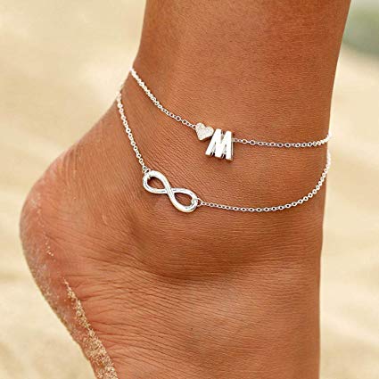 Simsly Boho Anklet Beach Heart Ankle Bracelets Love Foot Jewelry Chain for Women and Girls（Gold）