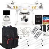 DJI Phantom 3 Professional Quadcopter Drone w 4K UHD Video Camera and Manufacturer Accessories  Additional DJI Battery  SSE Phantom Backpack  Set of 4 Self-Tightening Propellers  MORE