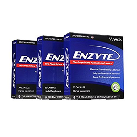 Enzyte Male Enhancement Supplement | Asian Ginseng Root, Horny Goat Weed, Ginkgo Biloba, Grape Seed Extract - Enhance Performance Quality, Stamina, Arousal, & Response - 90 Capsules