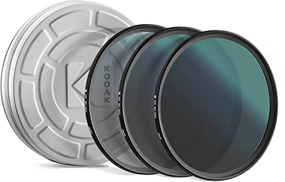 KODAK 77mm Neutral Density Filter Set | Pack of [3] ND2, ND4 & ND8 Filters | Prevent Overexposure Achieve Shallow Depth of Field Capture Motion Blur | Slim, Polished, Multi-Coated Glass & Mini Guide