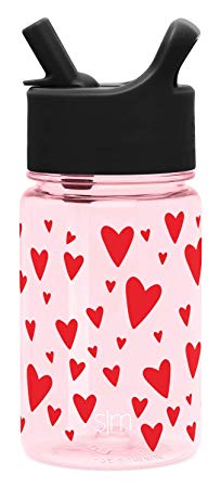 Simple Modern 12 Ounce Summit Kids Tritan Water Bottle with Straw Lid Sippy Cup - Dishwasher Safe Tumbler Travel Mug - Hearts