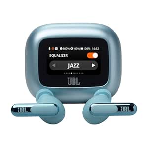 JBL New Launch Live Beam 3, Hi-Res Audio True ANC TWS, Smart Case with Touch Display, 48H Playtime, Wireless Charging, 6 Mic, Multipoint connection, IP55 proof, Headphones App, Personi-Fi 3.0 (Blue)