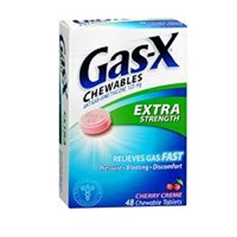 Gas-X Chewable Extra Strength Tablets, Cherry, 48 Count(pack of 3)