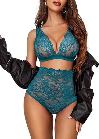 Avidlove Sexy Lingerie for Women High Waist Bra and Panty Set Strappy Babydoll Bodysuit