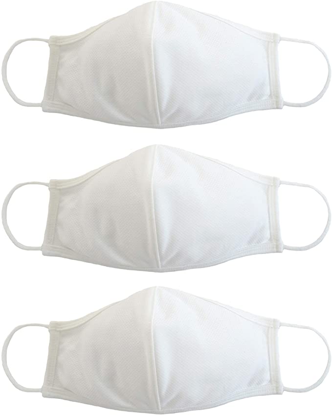 EnerPlex XL Size White Face Mask (3-Pack) Premium 3 Ply Reusable Safety Mask Available in Multiple Sizes - Breathable Comfort, Non-Surgical Safety Mask, Fully Machine Washable