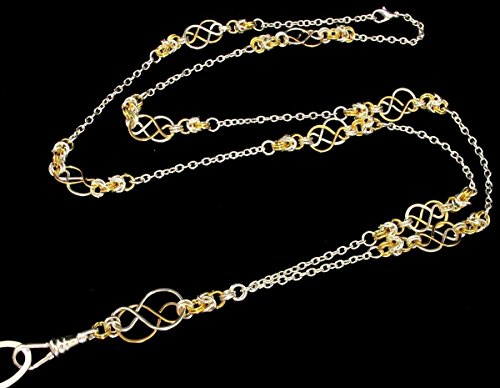 Lanyard Necklace with Celtic Knots and Byzantine in Two Tone (breakaway clasp available)