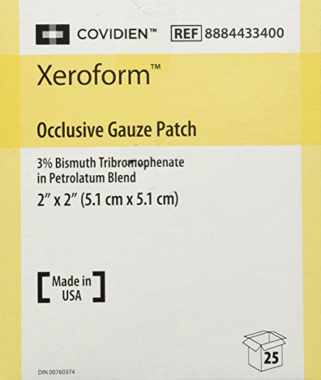 Xeroform Petrolatum Gauze Dressing 2" x 2" Patch BOX: 25