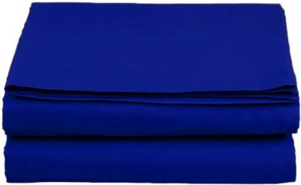 Fancy Collection Luxury Super Soft 4 Pc Sheet Set Solid Wrinkle Free High Quality New Queen Royal Blue