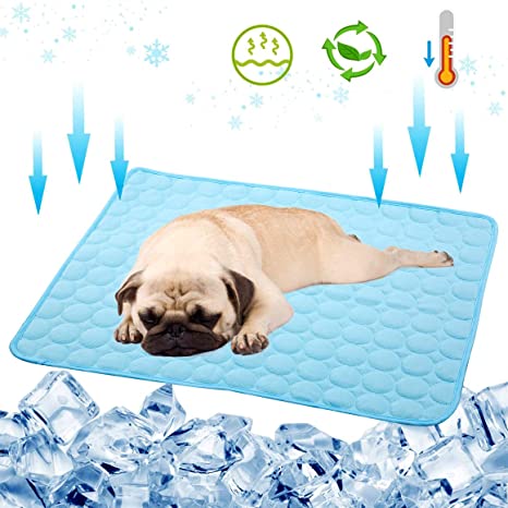 Gelma Dog Cooling Mat Pet Cooling Pad for Dog Cat Cooling Dog Mat Cooling Car Seat Cushion Summer Ice Silk Dog Cooling Bed