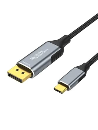 CableCreation 6.6FT USB C to DisplayPort Cable 4K@60Hz, 2K@165Hz, 2K@144Hz, USB Type C to DP Cable Thunderbolt 3 Compatible with MacBook Pro/Air, iMac, iPad Pro 2020, XPS, Galaxy S22 Ultra/S20/S10,