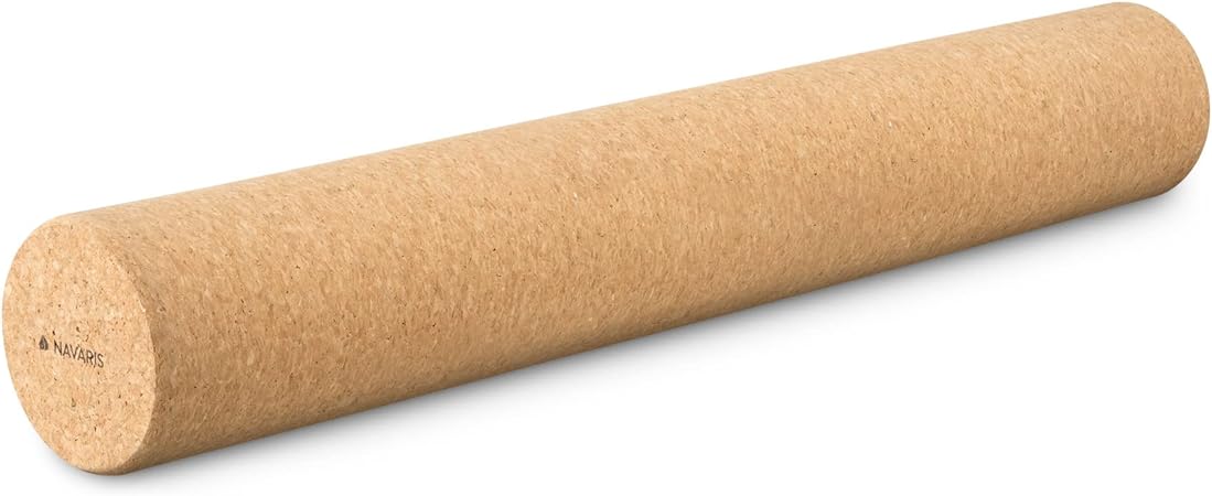 Navaris Cork Roller - Fitness Sport Yoga Cork Tube for Legs, Back, Muscles - Large, 4 x 24