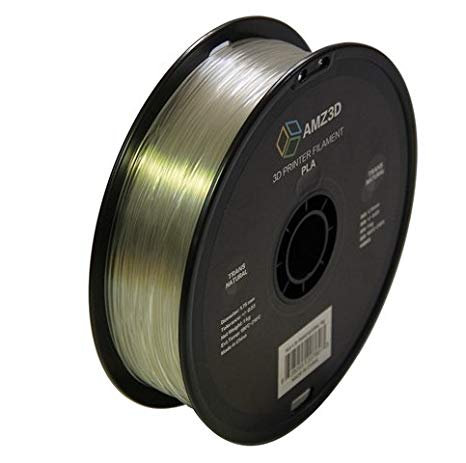 1.75mm Trans Natural PLA 3D Printer Filament - 1kg Spool (2.2 lbs) - Dimensional Accuracy  /- 0.03mm