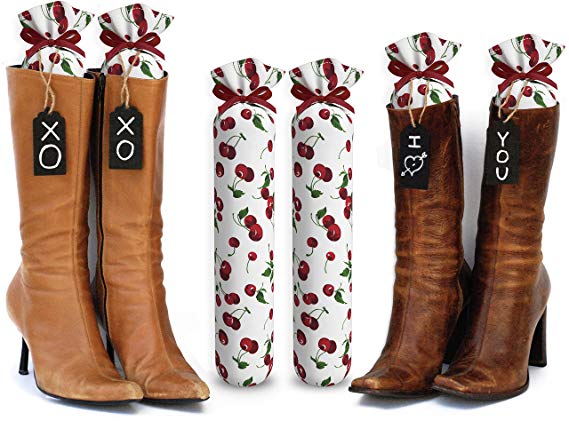 My Boot Trees, Boot Shaper Stands for Closet Organization. Many Patterns to Choose from. 1 Pair. (Cherries)