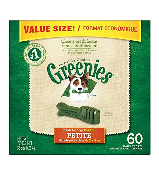 GREENIES Dental Chews Petite Treats for Dogs - Value Tub 36 oz. 60 Treats