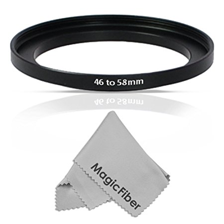 Goja 46-58MM Step-Up Adapter Ring (46MM Lens to 58MM Accessory)   Premium MagicFiber Microfiber Cleaning Cloth