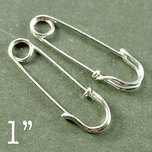 SMALL Safety Pin Earrings (1 inch), double loops - tiny sterling silver hoop earrings