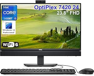 Dell OptiPlex 7420 24 7000 23.8" FHD Business All-in-1 Desktop Computer, 14th Gen Intel 14-Core i5-14500T (Beat i7-13700T), 32GB DDR5 RAM, 1TB PCIe SSD, WiFi 6, BT, RJ-45, DP Port, Windows 11 Pro