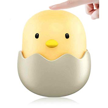 HIS RAY Night Lights Kids, Rechargeable Baby Sleep Light Safe ABS Silicone Eye Caring LED Light Chick Appearance Touch Control Adjustable Brightness Baby/New Mother/Bedroom
