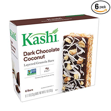 Kashi, Layered Granola Bars, Dark Chocolate Coconut, Non-GMO Project Verified, 6.7 oz, 6 Count(Pack of 6)