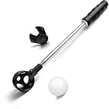 Golf Ball Retriever, Stainless Telescopic Golf Ball Retriever for Water with Golf Ball Grabber for Putter, Golf Accessories, Gifts for Golfer