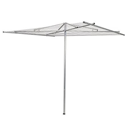 Household Essentials 17140-1 Rotary Outdoor Umbrella Drying Rack | Steel | 30-Lines with 182 ft. Clothesline