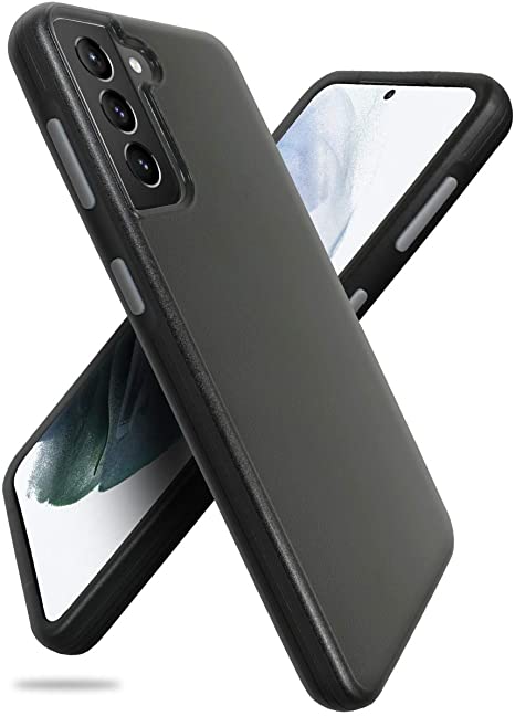 JKase Color Splash Designed for Samsung Galaxy S21 5G Case (2021), Anti-Scratch Matte Hard Back Soft Bumper Protection Case Designed for Samsung Galaxy S21 (Black)
