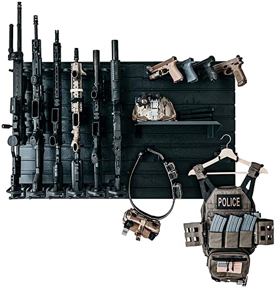 Hold Up Displays Gun Rack Wall Mount - Modular Tactical Firearm Stand Holds Any Rifle or Handgun - Keeps Guns Organized at Home - Made in USA with Heavy Duty Steel