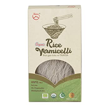 Tanisa ORGANIC Rice Vermicelli Noodles USDA Certified - gluten free (7 Oz/pack) (Vietnamese Bun) (ORGANIC White, 1 pack)