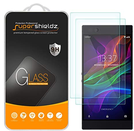 [2-Pack] Supershieldz for Razer Phone Tempered Glass Screen Protector, Anti-Scratch, Bubble Free, Lifetime Replacement