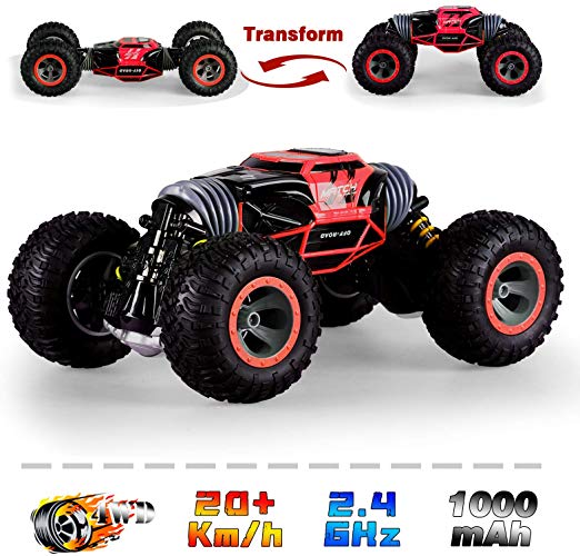 Cheerwing 2.4Ghz RC Trucks 4x4 Off Road with 2 Batteries,RC Crawler with Dual Motors(Red)
