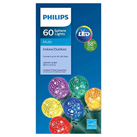 Philips 60ct Multicolored LED Faceted Sphere String Lights