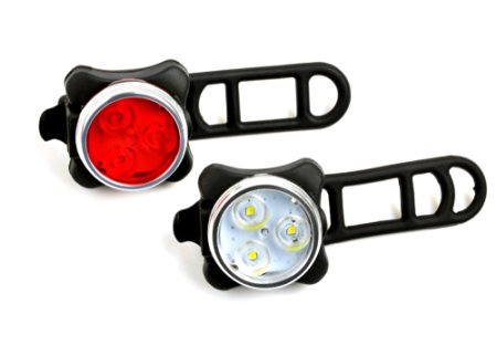 Love2pedalUK® LED Bike Bicycle Lights Front - Rear, Headlight - Taillight, Super Bright - USB Rechargeable - 5 Modes