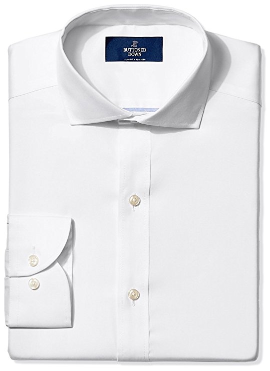 Buttoned Down Men's Non-Iron Slim Fit Cutaway-Collar Solid Dress Shirt