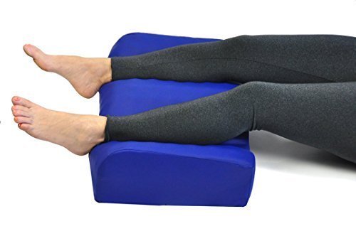 Leg Rest Heel Elevated Double Leg support Leg Pillow with Wipe clean Anti-Microbial Cover. Made In USA With Convoluted Foam For Better Blood circulation-Night's Rest And Best Support For Heel,Knee Injuries!