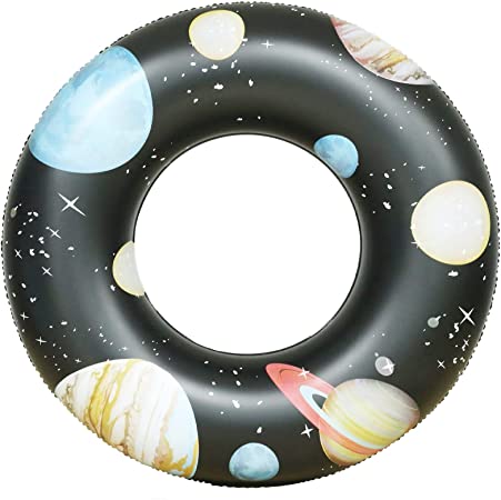 KERUITA Inflatable Swimming Ring Tube, Floating Swimming Ring Beautiful Starry Sky Pattern Swimming Ring-Inflatable Tube, Suitable for Children and Adults, Water Toys, Beach Party Supplies