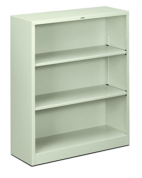 HON Metal Bookcase  - Bookcase with  Two Shelves,  34-1/2w x 12-5/8d x 41h, Light Gray  (HHS42ABC)