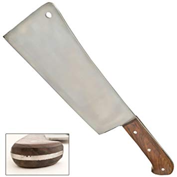 Red Deer Full Tang Meat Cleaver - 10 inch Blade - Wood Handle