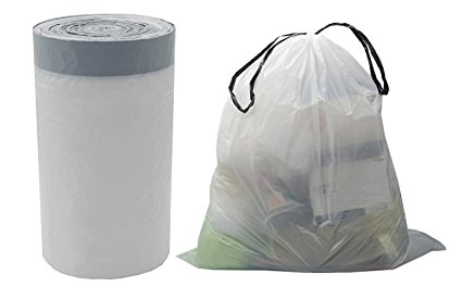 Besli 8-9 Gallon DrawString Strong Trash Bag Garbage Bag (8-9 Gallon(90 Bags), White)