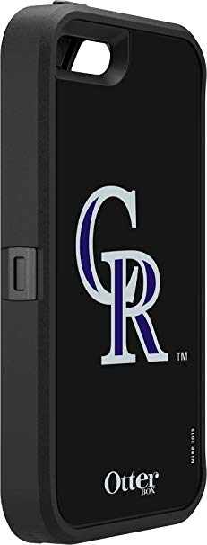 OtterBox DEFENDER SERIES Case for iPhone 5/5s/SE - Retail Packaging - MLB ROCKIES (Case Only - Holster Not Included) (BLACK/COLORADO ROCKIES) (Discontinued by Manufacturer)