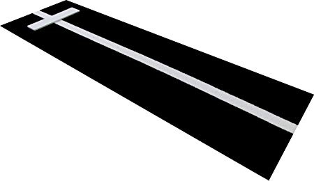 PBBK36120 3' x 10' Black Softball Pitchers Pitching Mound Mat With Power Line By All Turf Mats Mark Your Stride Length and Location With Chaulk (Not Included)