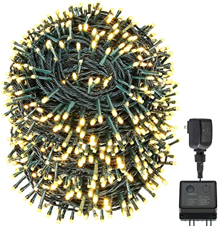 holahome Led Christmas String Lights Outdoor Indoor - 279FT 800 LED UL Certified 8 Modes - Warm White Fairy Lights for Xmas Tree, Wedding, Patio, Garden, Holiday Decoration
