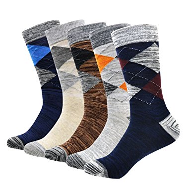 Men's Socks, Okiss Men's Cotton Dress Socks Colorful Patterned Winter Thick Socks, Office and Suit Socks / Ankle Socks