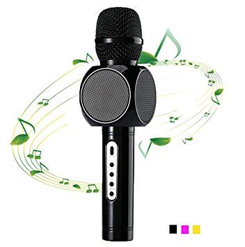 Acekool Wireless Karaoke Microphone & Speaker for Music Playing and Singing Anytime, 3 in 1 KTV Machine for Camping Activity ,Smule Sing,Youtube, IPhone Android Smartphone and PC (Black)