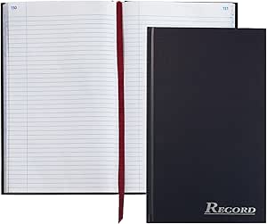 Adams Record Ledger, Hard Bound Textured Cover, 7.5 x 12.25 Inches, 300 Acid Free Pages, Navy (ARB712R3M), White