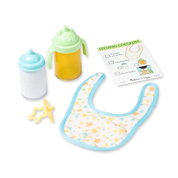 Melissa & Doug Mine to Love Bottle & Sippy Cup Play Set – “Disappearing” Liquid, Bib, Pacifier, Activity Card, Great Gift for Girls and Boys - Best for 3, 4, 5, and 6 Year Olds