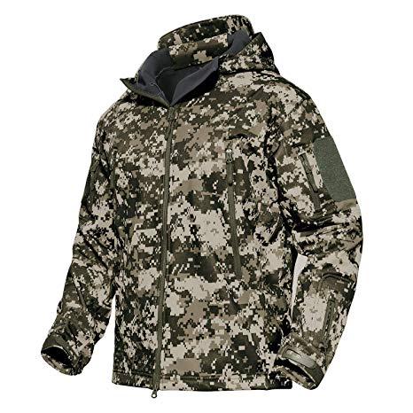 MAGCOMSEN Men's Tactical Army Outdoor Coat Camouflage Softshell Jacket Hunting Jacket