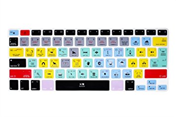 Adobe Premiere Pro CC MacBook Silicone Shortcut Hot Key Keyboard Protective Dust Cover Skin for Macbook Air 13 & Macbook Pro 13 15 17 (with/without Retina Display) ( Both US / European ISO Keyboard)