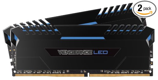 Corsair Vengeance LED 16GB (2x8GB) DDR4 3200 (PC4-25600) C16 for Intel 100 - Blue LED PC Memory (CMU16GX4M2C3200C16B)