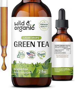 Green Tea Extract Drops - Organic Green Tea Liquid Supplement - Camellia Sinensis Tincture - Vegan, Alcohol Free - 2 fl oz